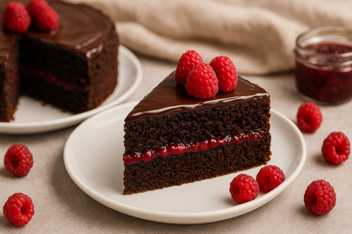 Najlepsze ciasto czekoladowe z konfiturą malinową – prosty przepis, który podbije każde podniebienie