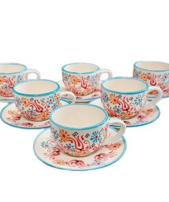 Serwis do kawy 6os, porcelana, orientalny ornament