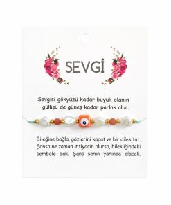 Bransoletka perłowa z motywem oka proroka