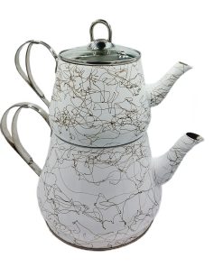 Czajnik do herbaty biały ze złotym zdobieniem 3L
